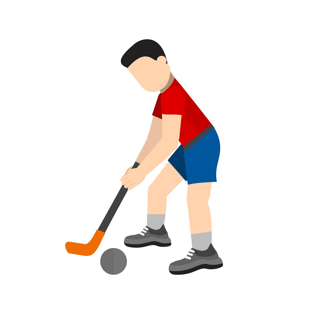 Hockey Player Flat Multicolor Icon - IconBunny