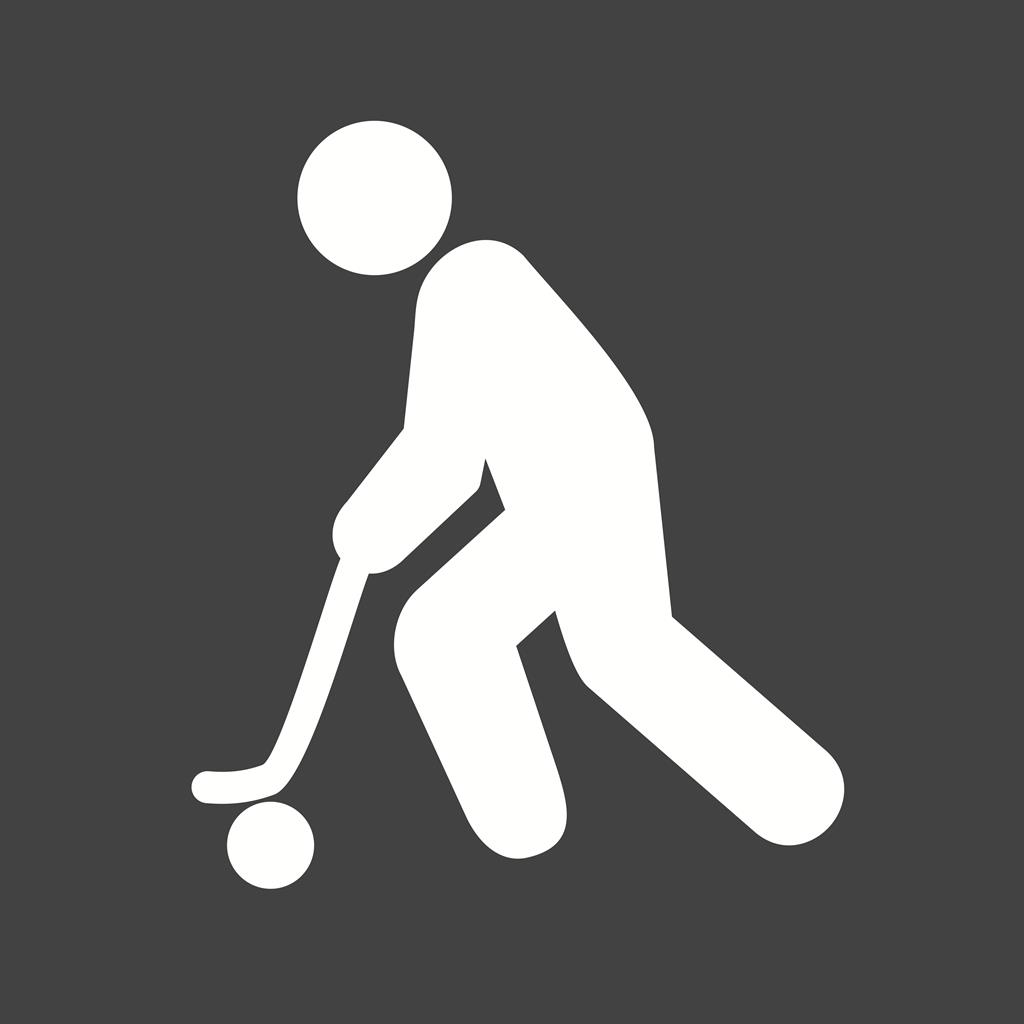 Hockey Player Glyph Inverted Icon - IconBunny