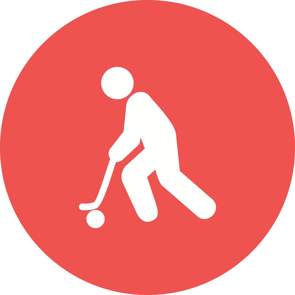 Hockey Player Flat Round Icon - IconBunny