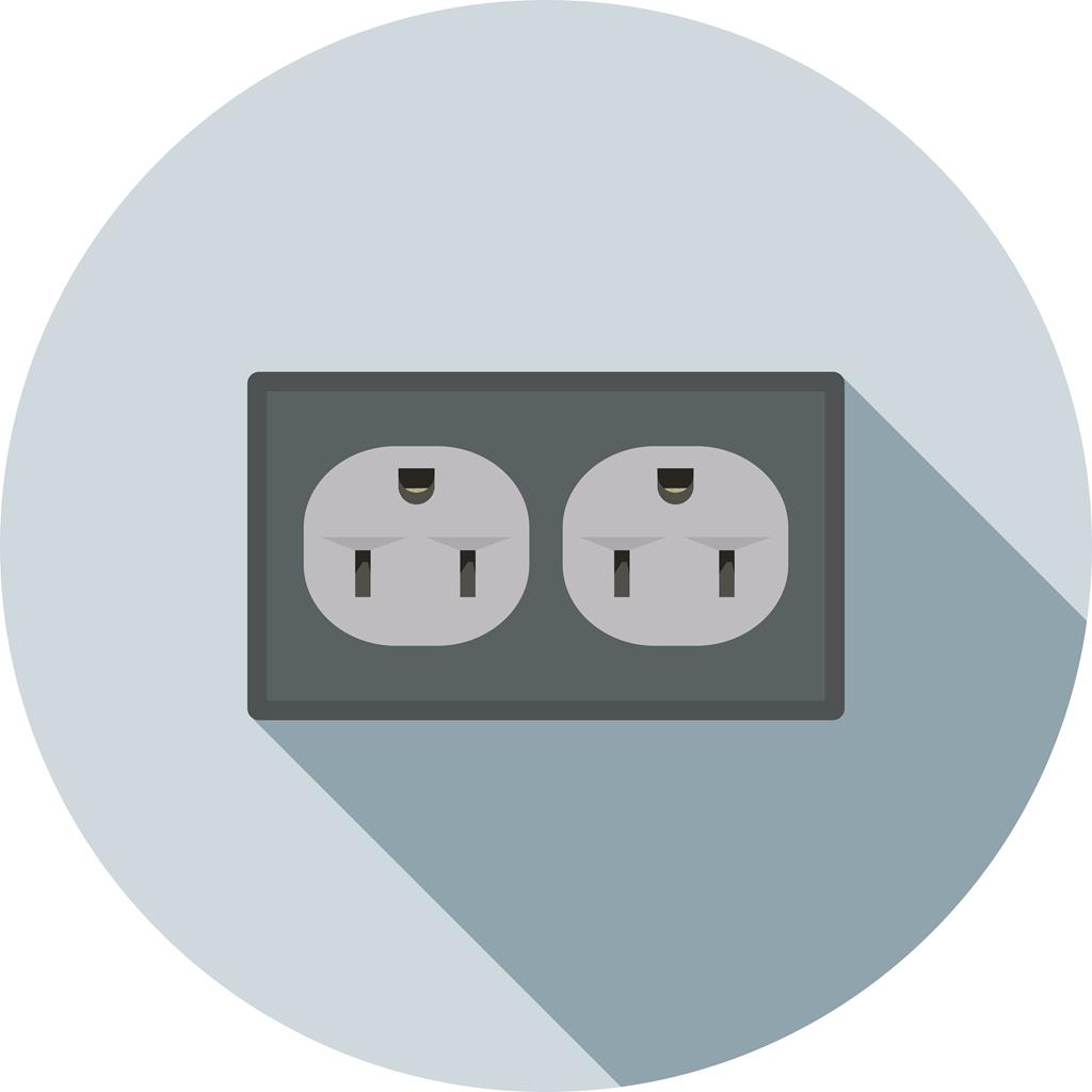 Electric Plugs Flat Shadowed Icon