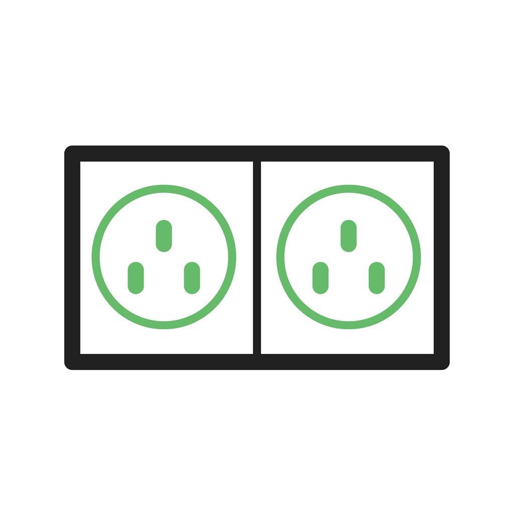 Electric Plugs Line Green Black Icon