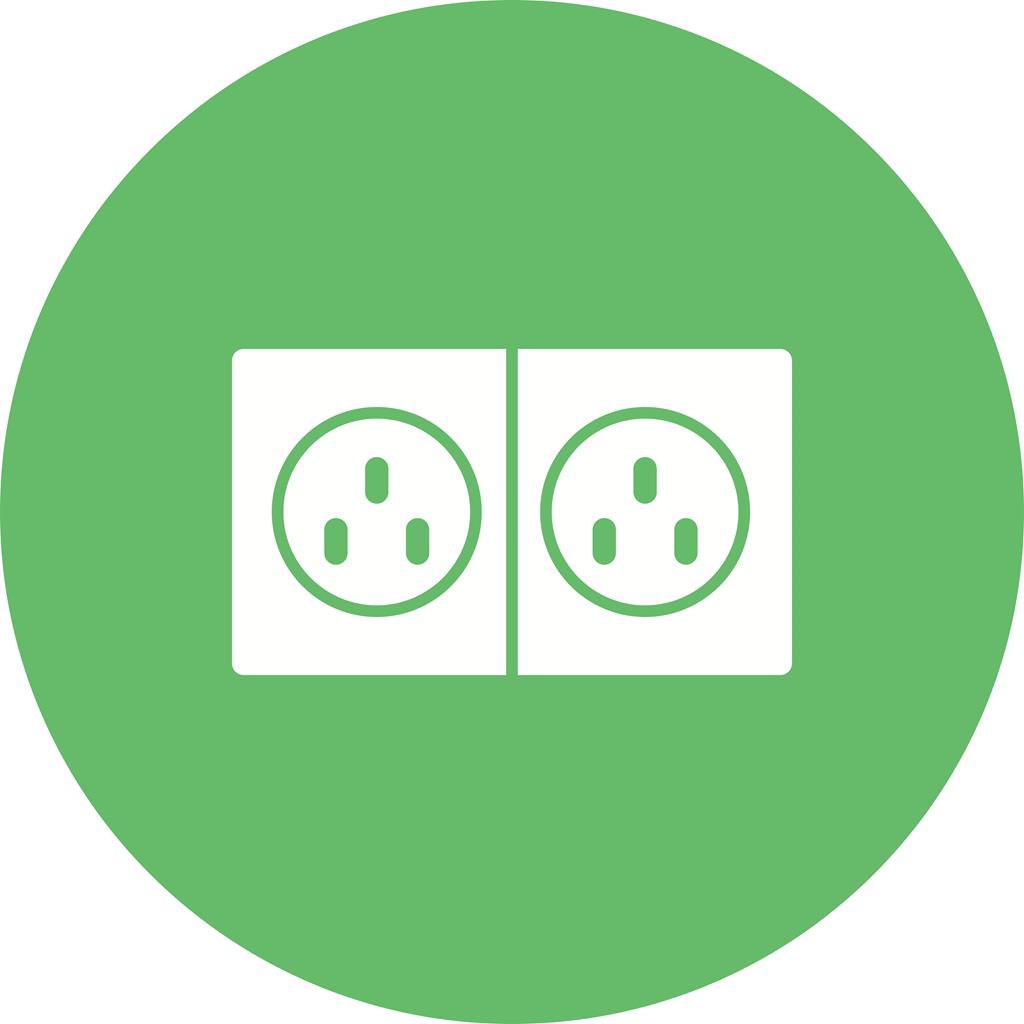 Electric Plugs Flat Round Icon