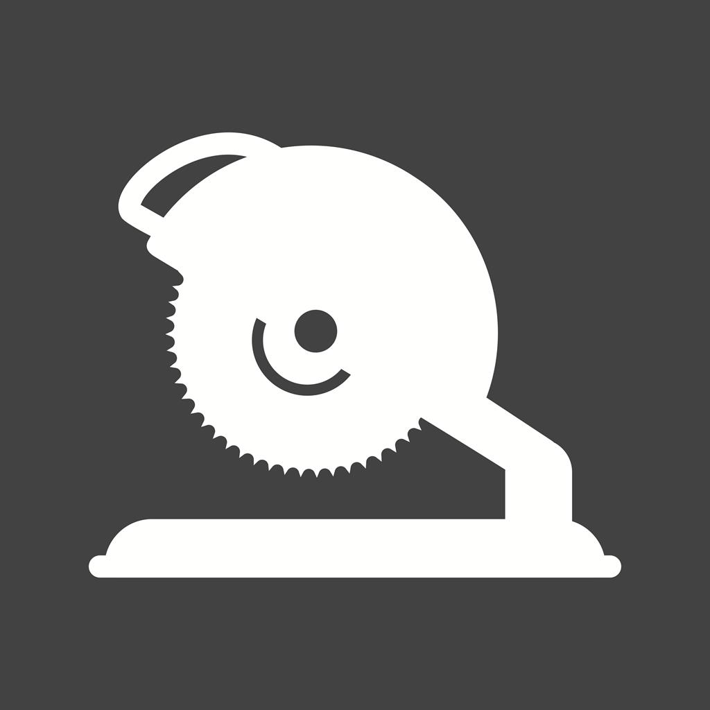 Electric Saw Glyph Inverted Icon