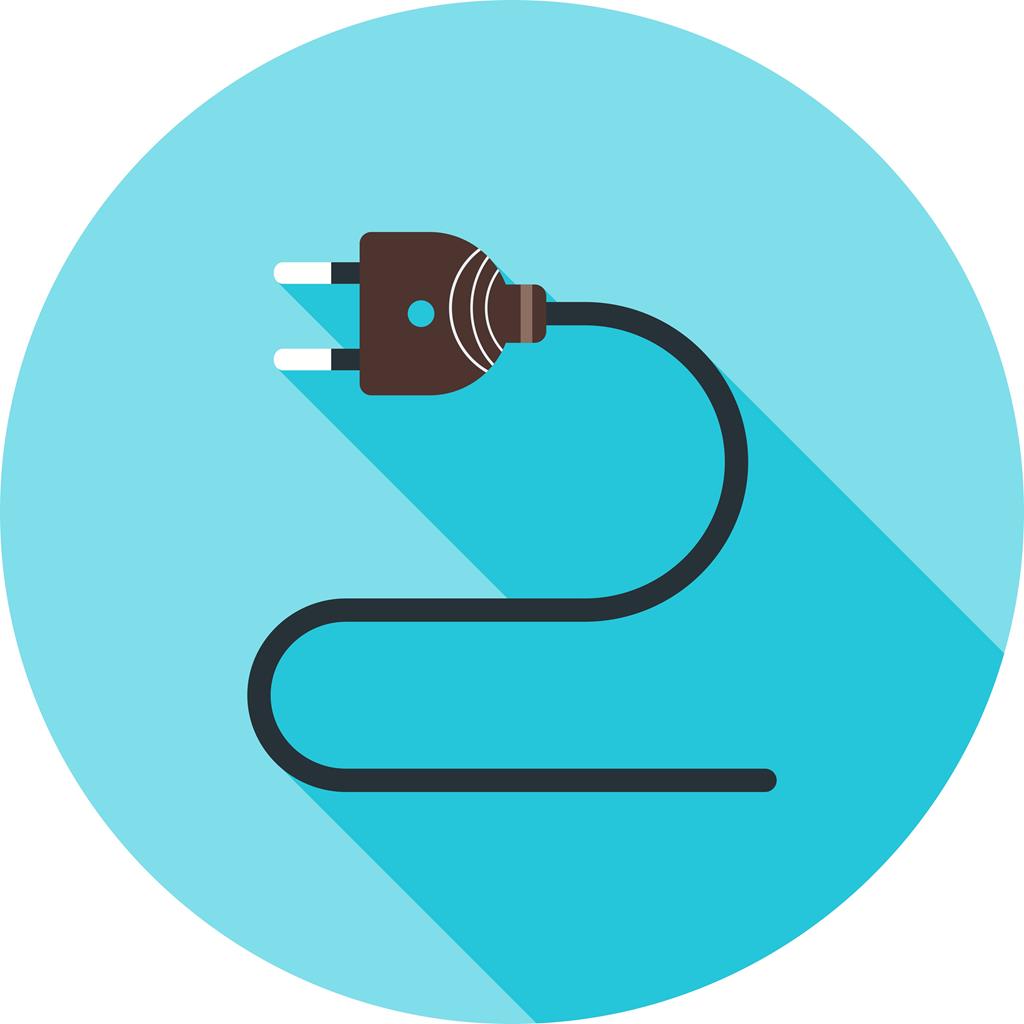 Electric Wire Flat Shadowed Icon