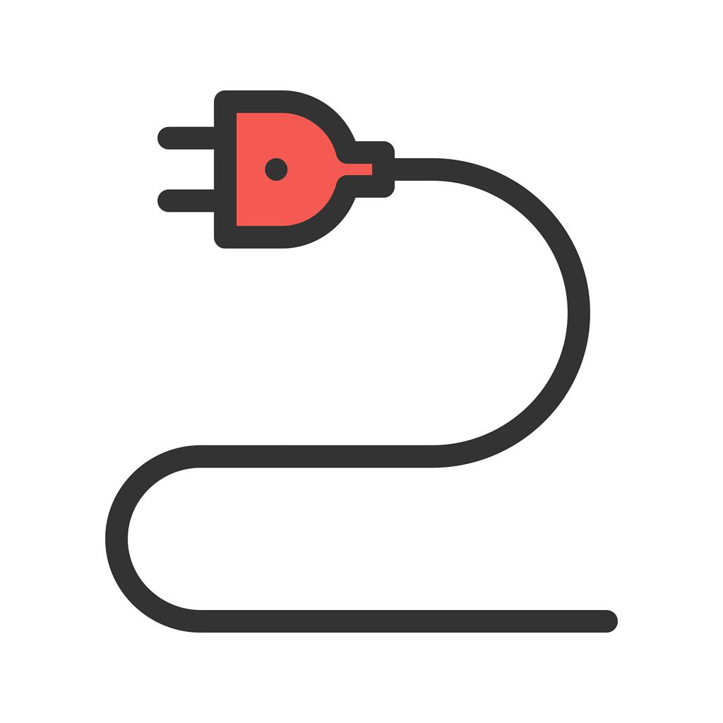 Electric Wire Line Filled Icon