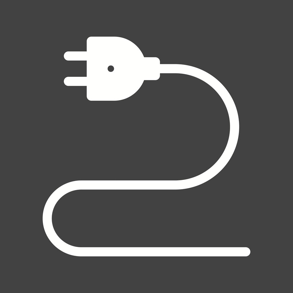 Electric Wire Glyph Inverted Icon