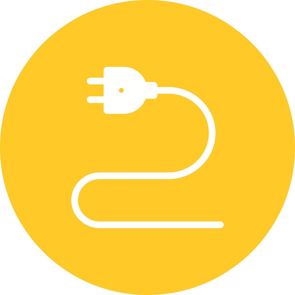 Electric Wire Flat Round Icon