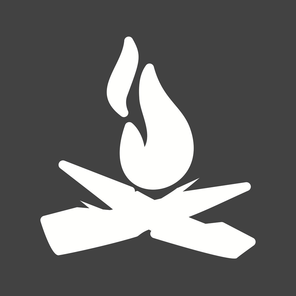 Flame Glyph Inverted Icon