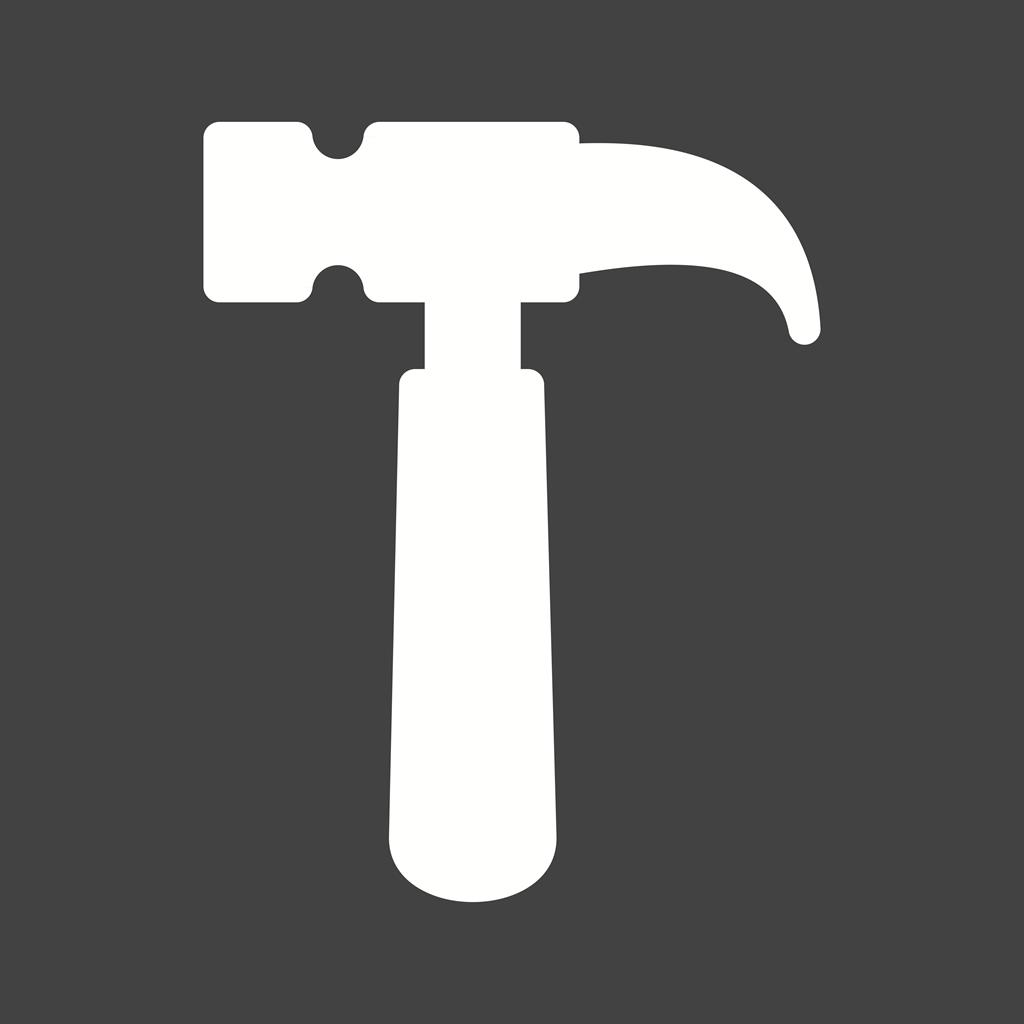 Hammer I Glyph Inverted Icon