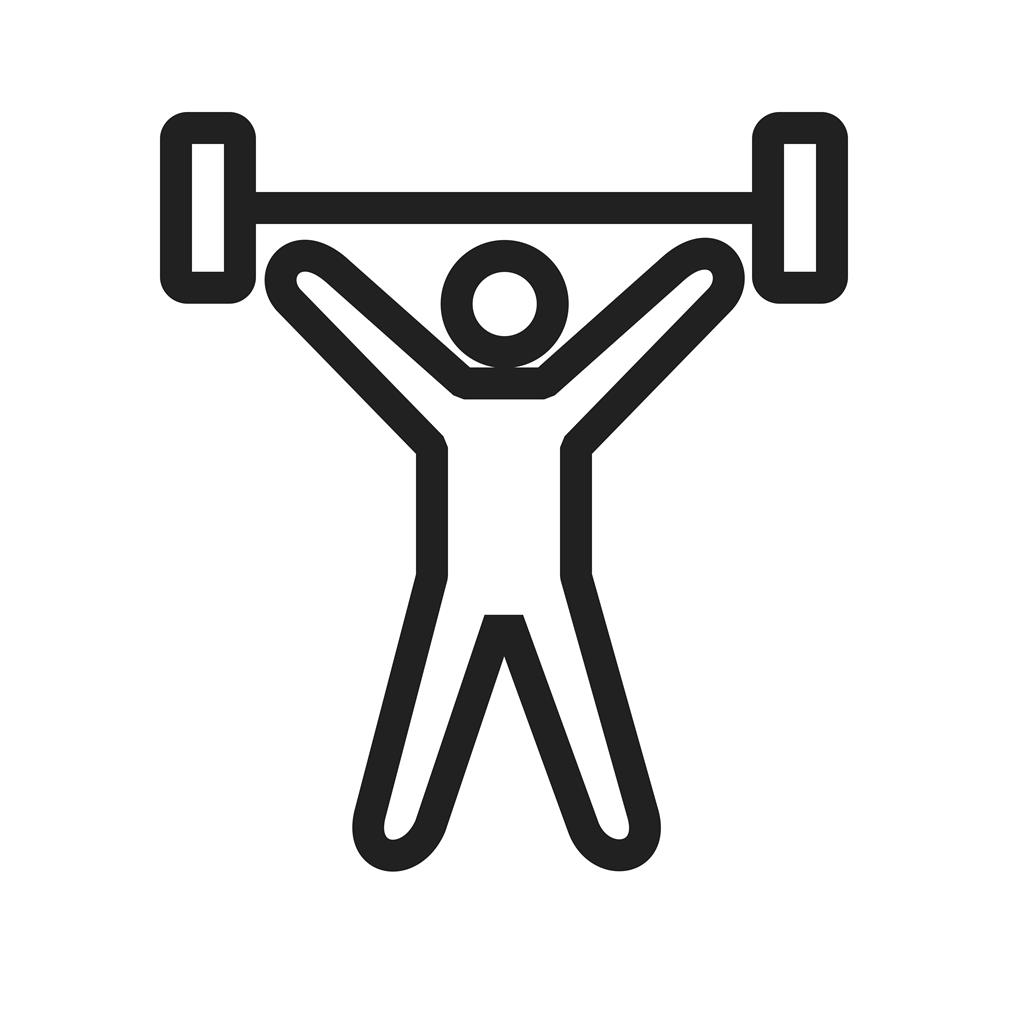 Weight Lifting Person Line Icon - IconBunny