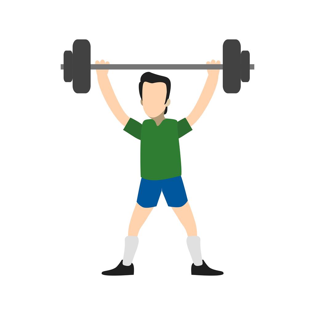 Weight Lifting Person Flat Multicolor Icon - IconBunny