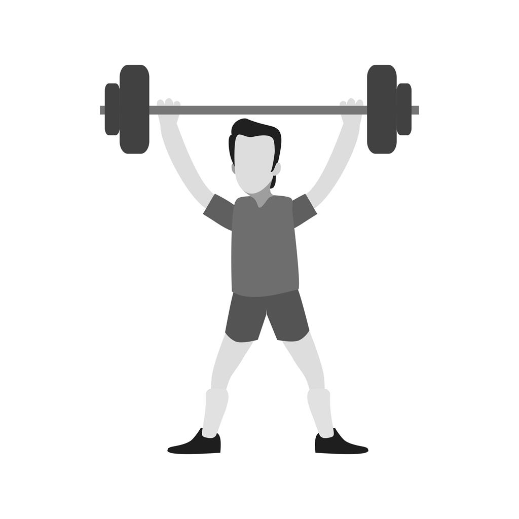 Weight Lifting Person Greyscale Icon - IconBunny