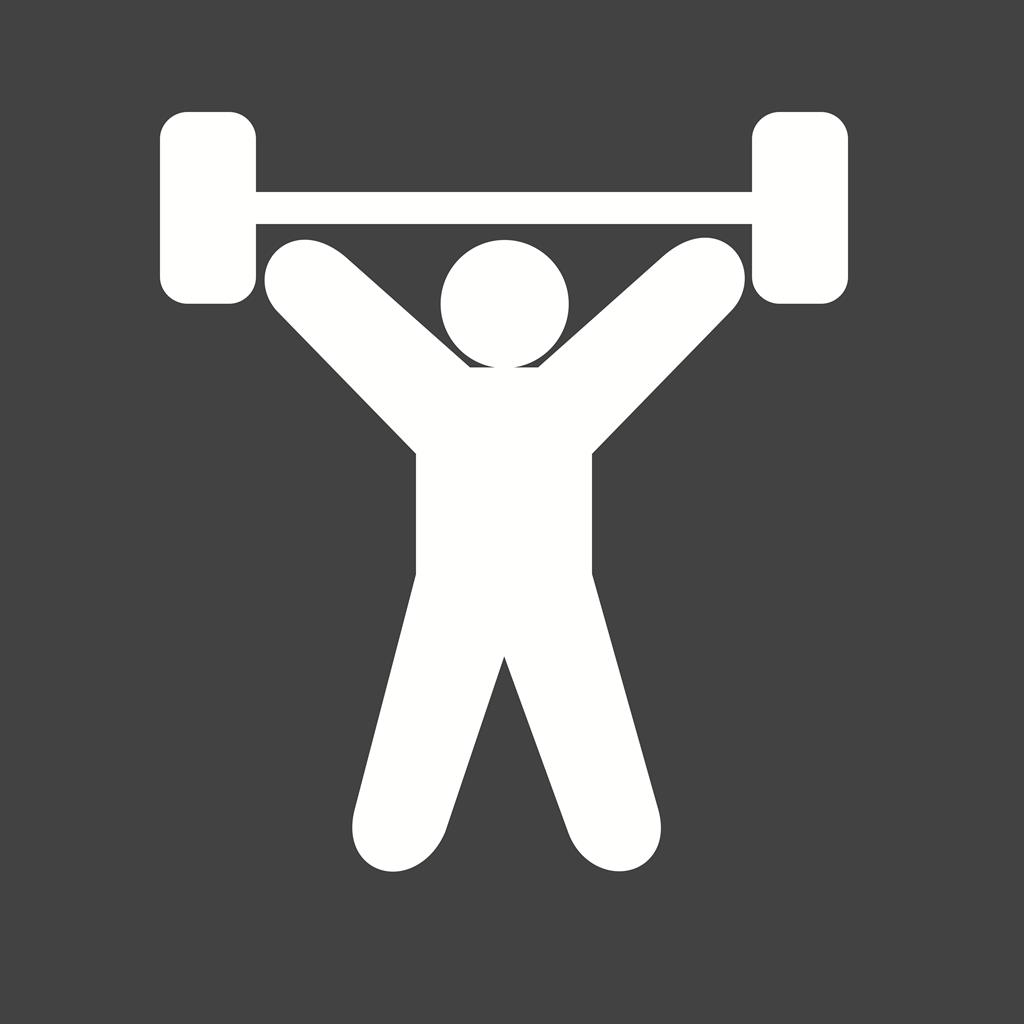Weight Lifting Person Glyph Inverted Icon - IconBunny