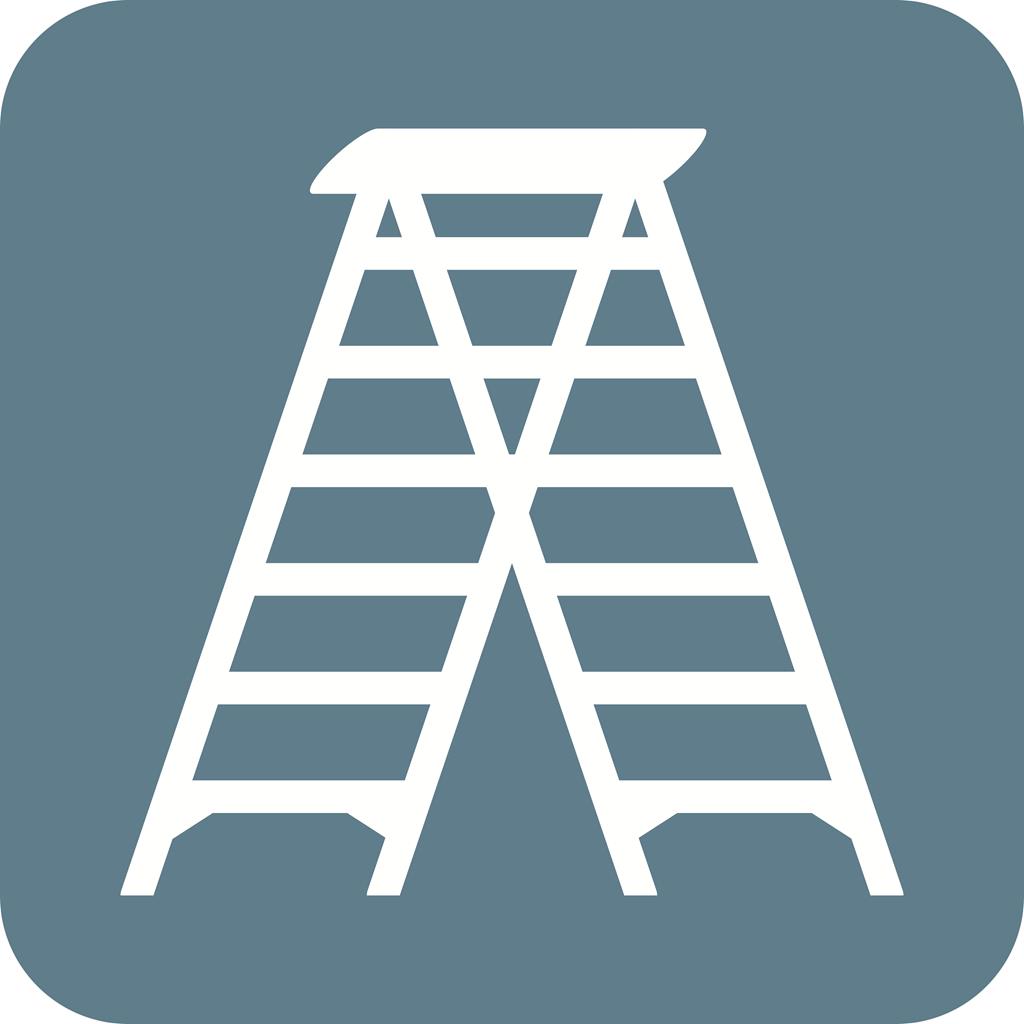 Ladder Flat Round Corner Icon