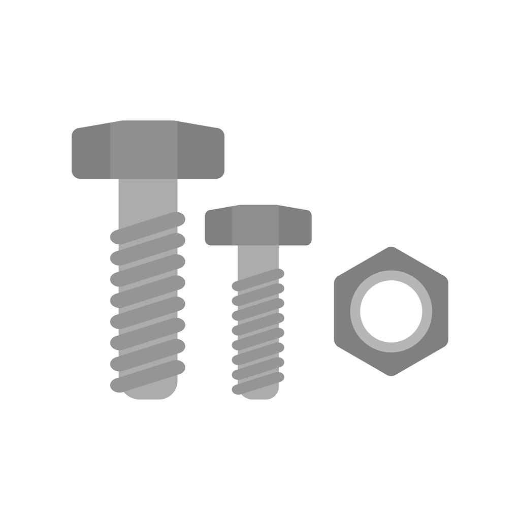 Nut and Bolt Greyscale Icon