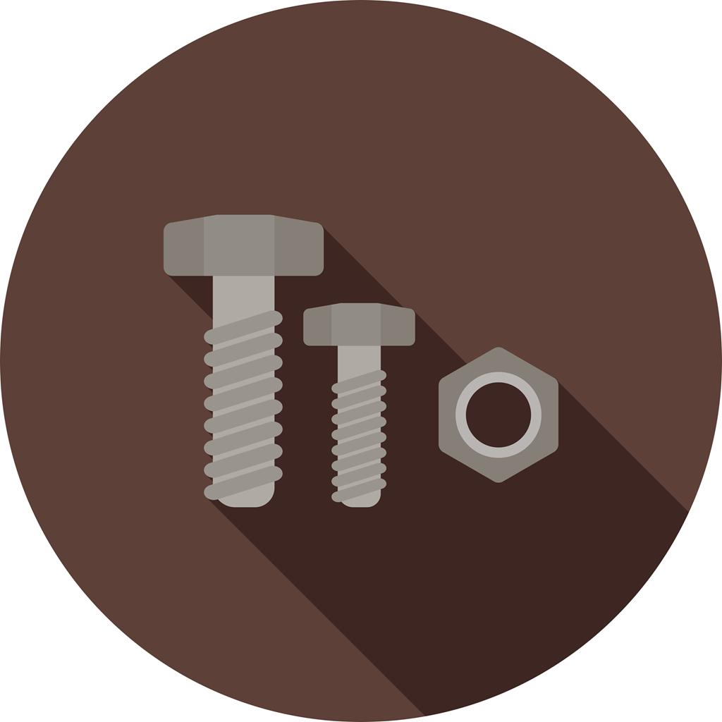 Nut and Bolt Flat Shadowed Icon