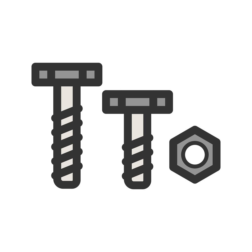 Nut and Bolt Line Filled Icon