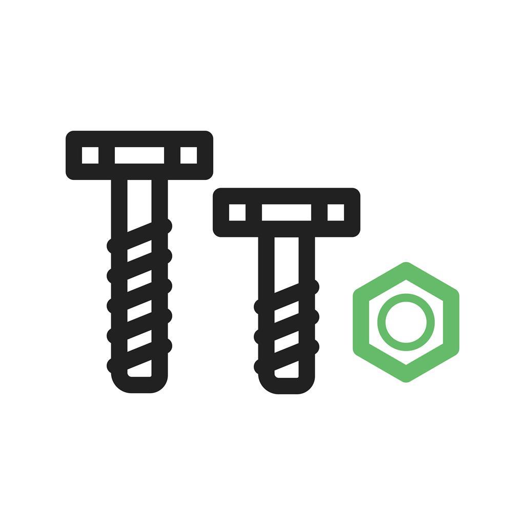 Nut and Bolt Line Green Black Icon