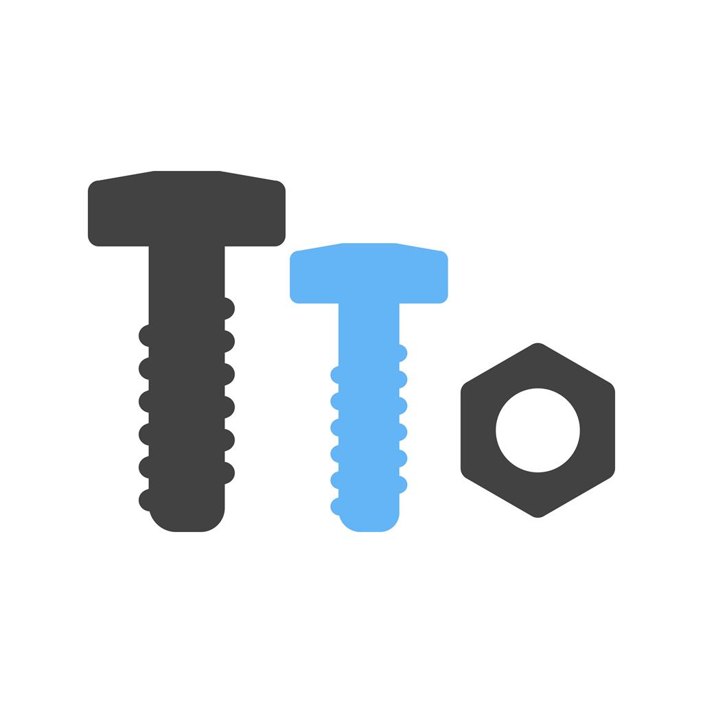 Nut and Bolt Blue Black Icon