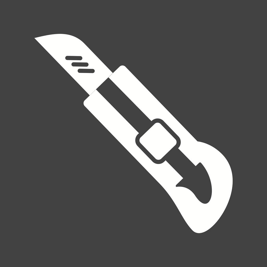 Paper Cutter Glyph Inverted Icon