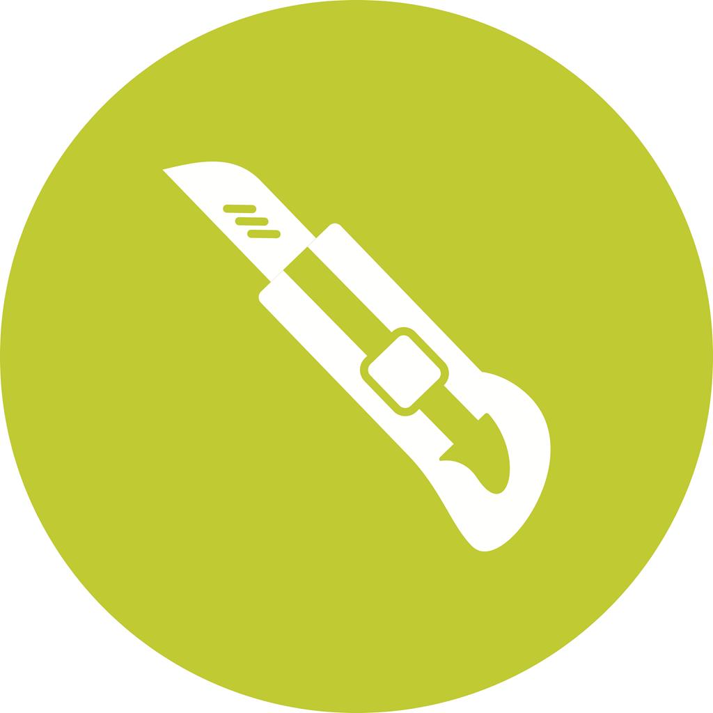 Paper Cutter Flat Round Icon