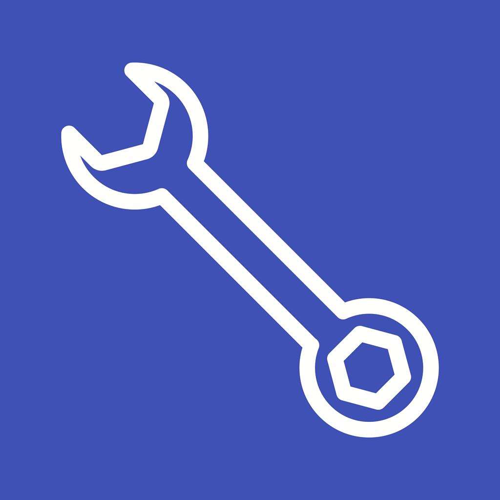 Simple Wrench Line Multicolor B/G Icon