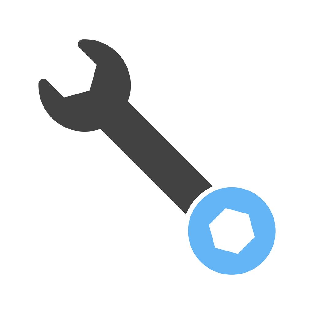 Simple Wrench Blue Black Icon