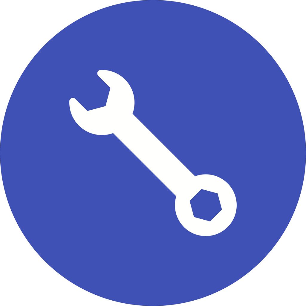 Simple Wrench Flat Round Icon
