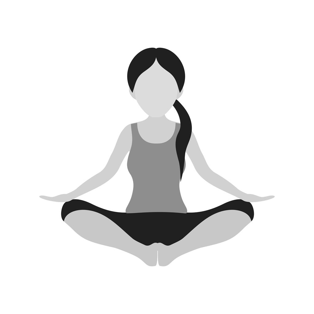 Yoga Greyscale Icon - IconBunny