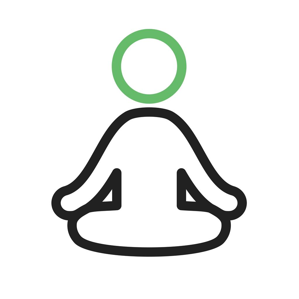 Yoga Line Green Black Icon - IconBunny