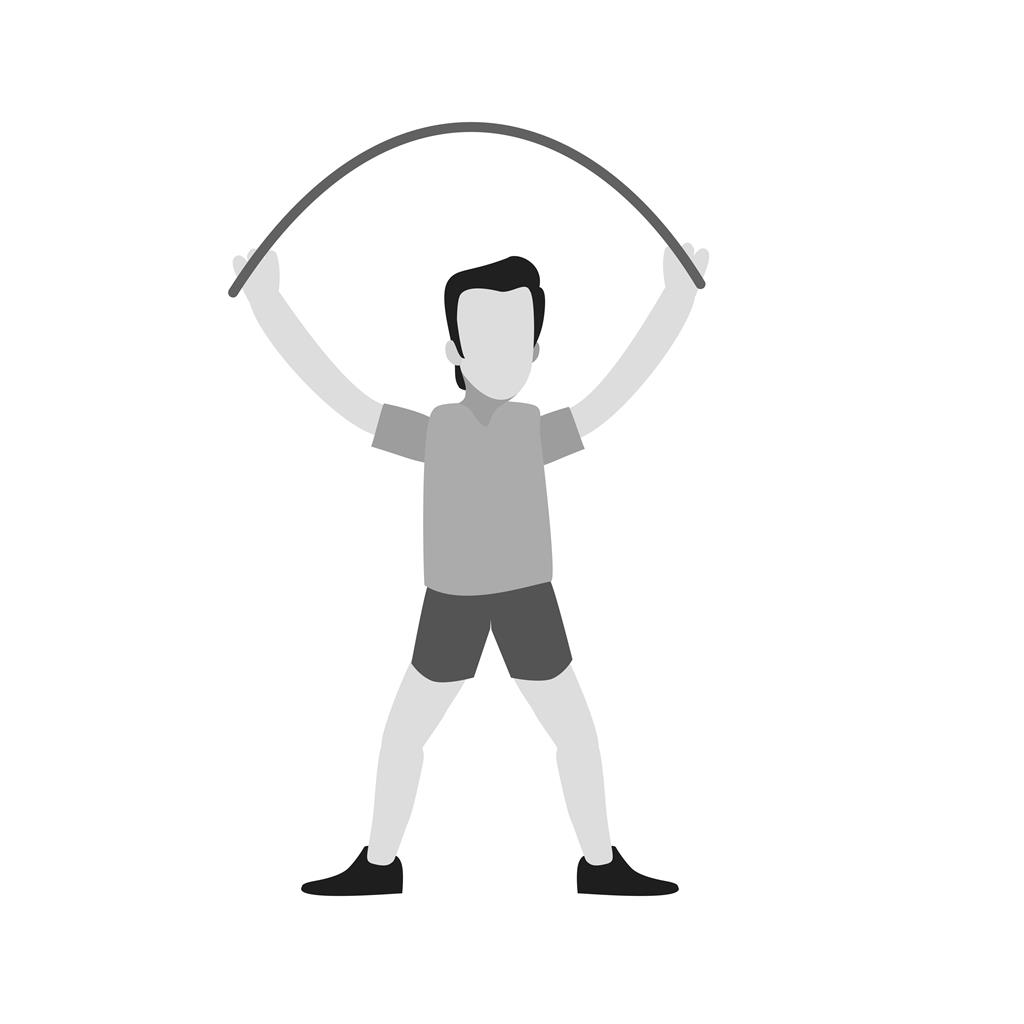 Person skipping rope Greyscale Icon - IconBunny
