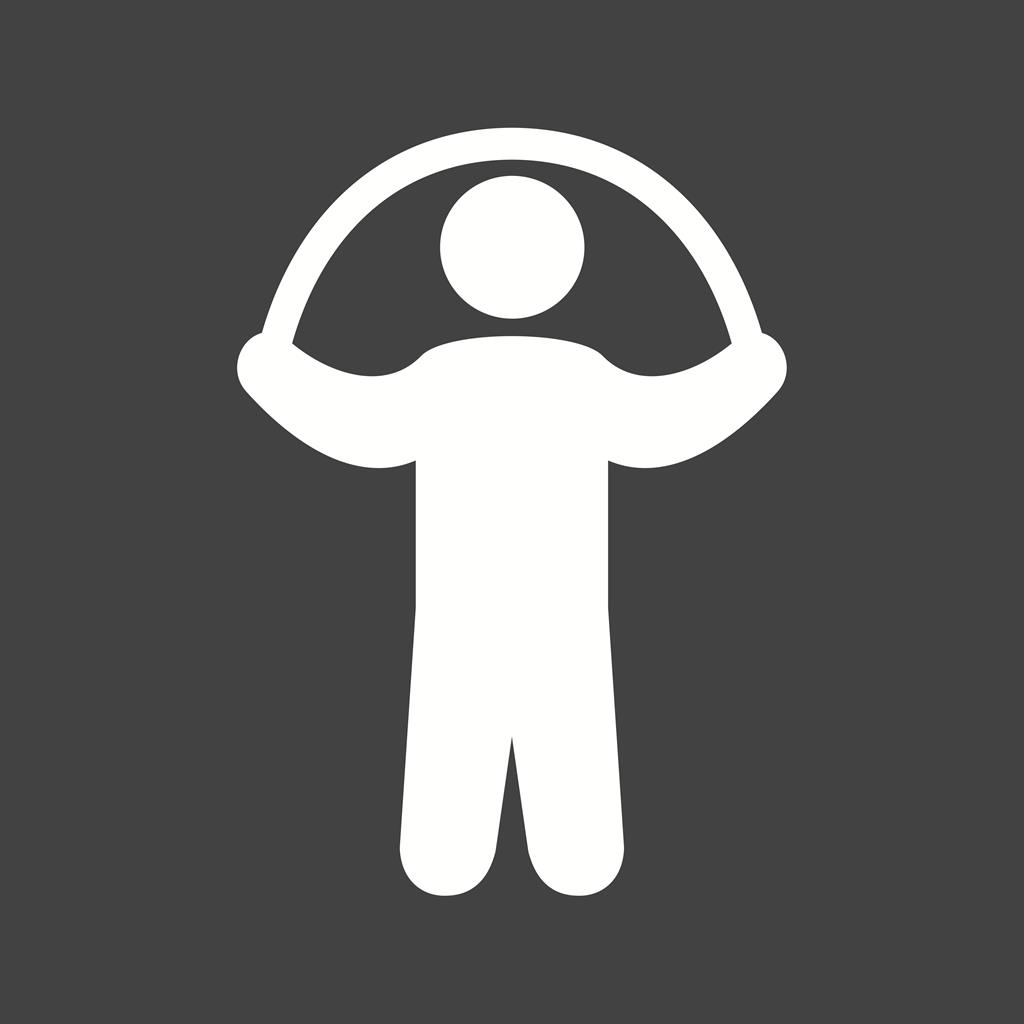 Person skipping rope Glyph Inverted Icon - IconBunny