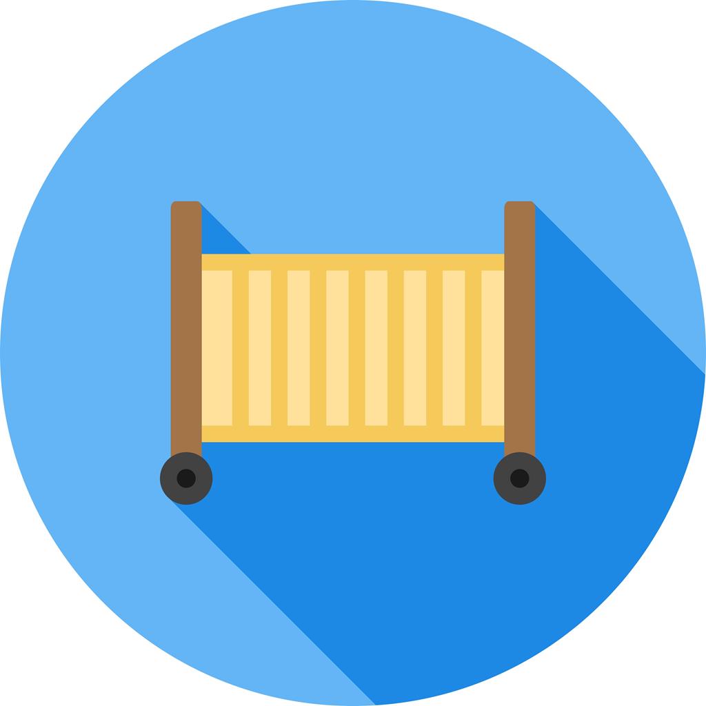 Baby Cot Flat Shadowed Icon