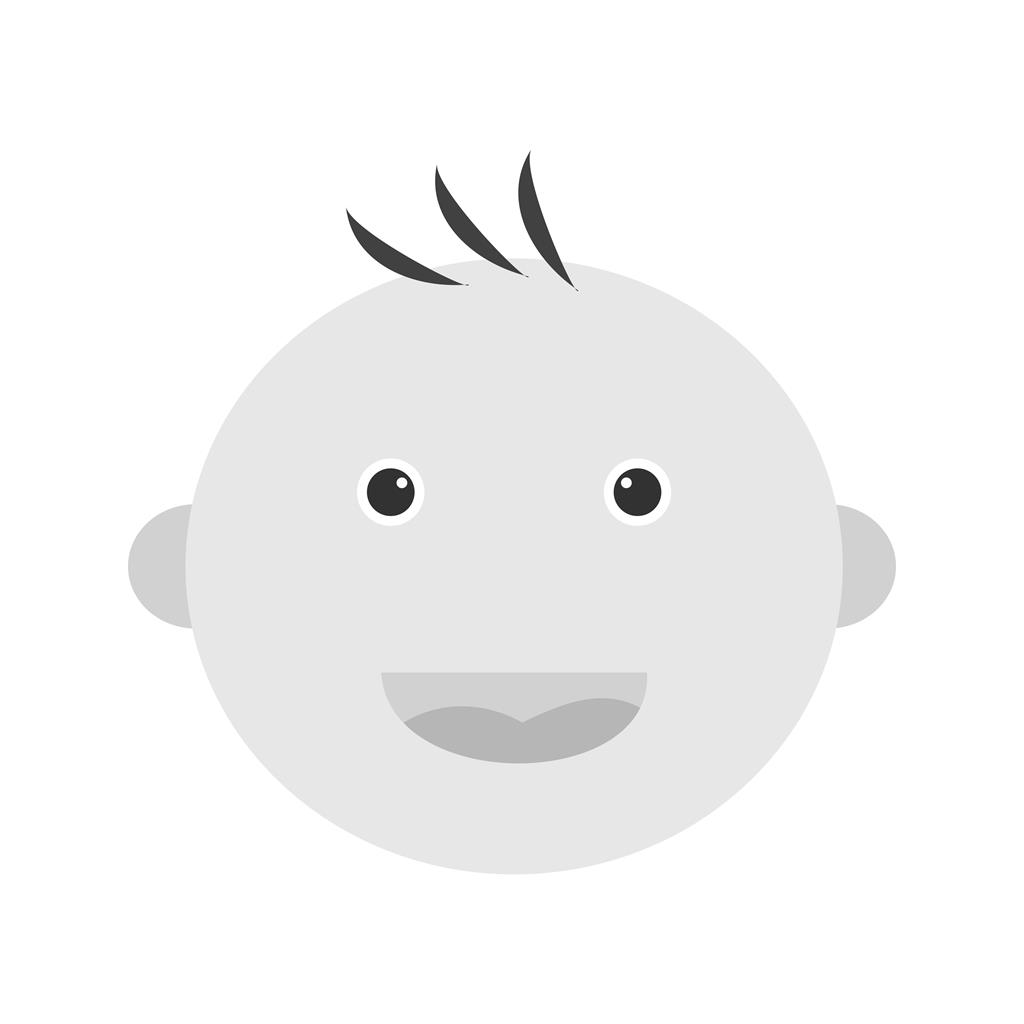 Smiling Baby Greyscale Icon