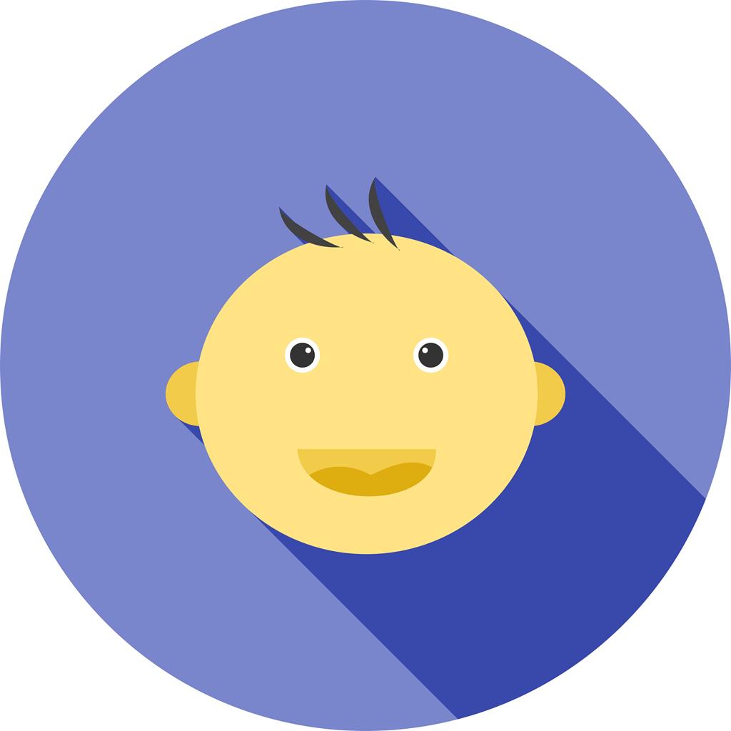 Smiling Baby Flat Shadowed Icon