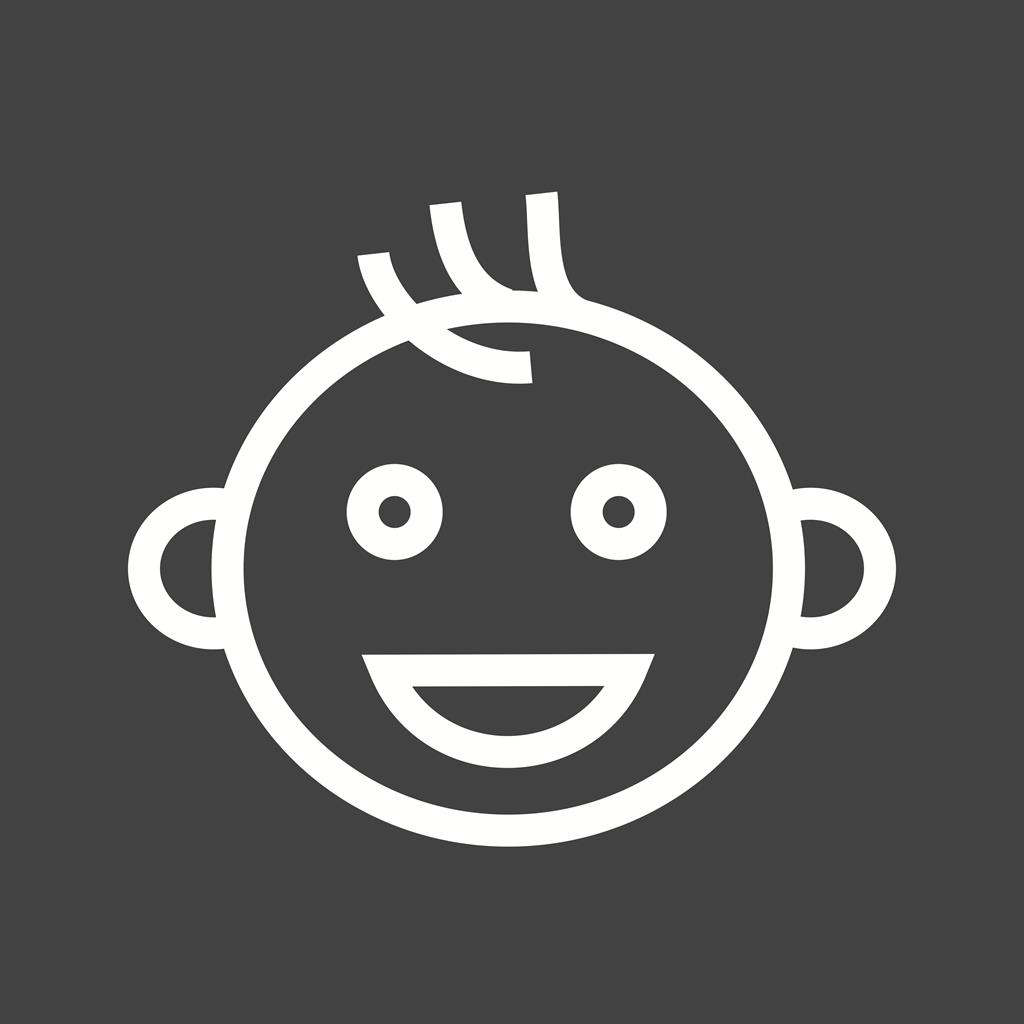 Smiling Baby Line Inverted Icon