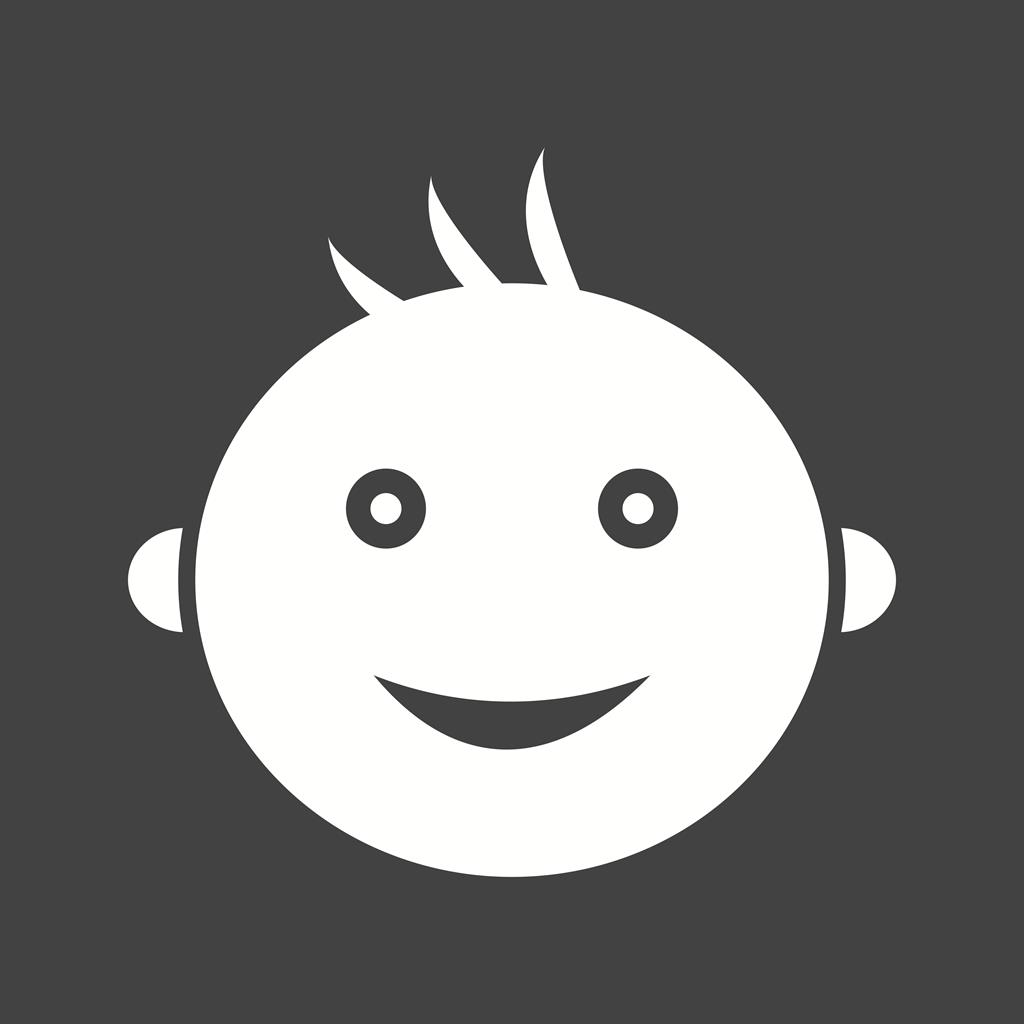 Smiling Baby Glyph Inverted Icon