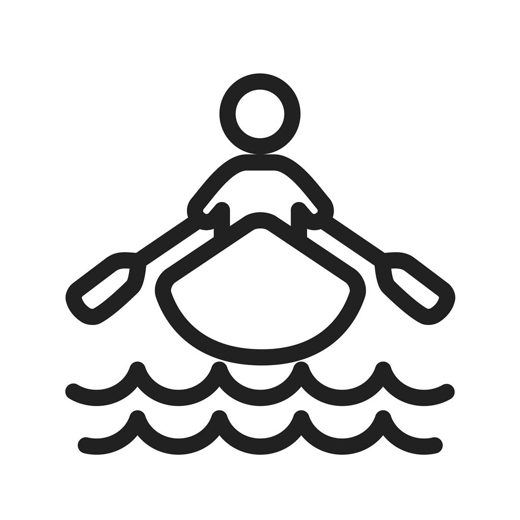 Rowing Person Line Icon - IconBunny