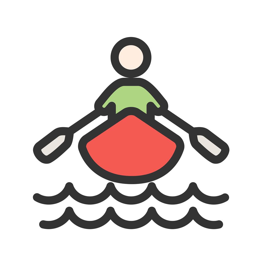 Rowing Person Line Filled Icon - IconBunny