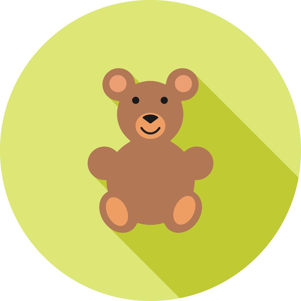 Stuffed Bear Flat Shadowed Icon