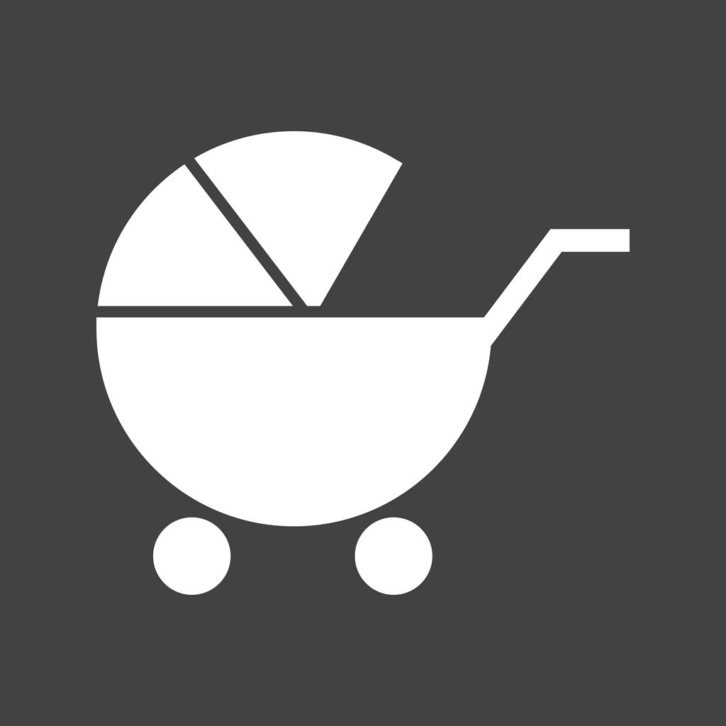 Stroller II Glyph Inverted Icon