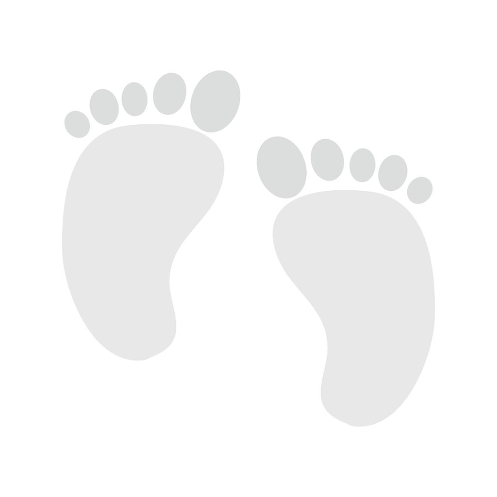 Baby Feet Greyscale Icon