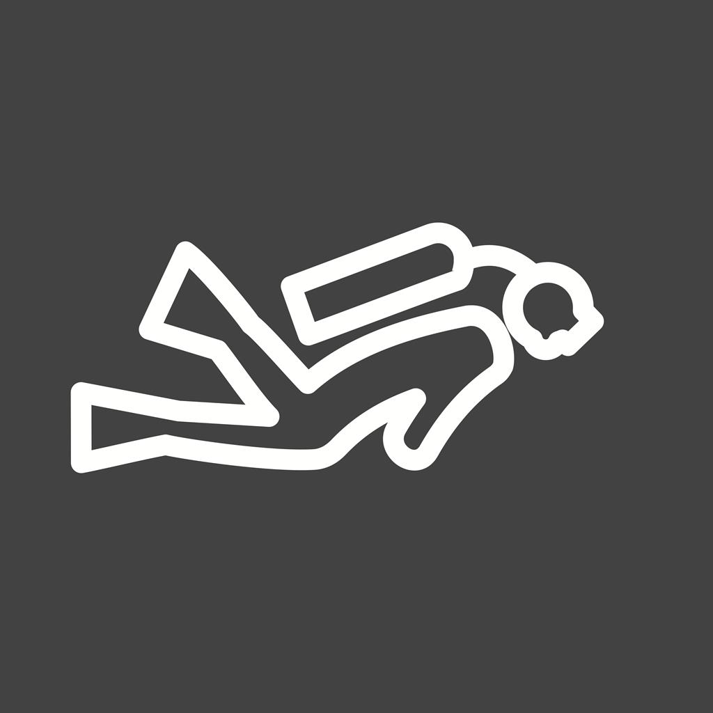 Scuba Diver Line Inverted Icon - IconBunny