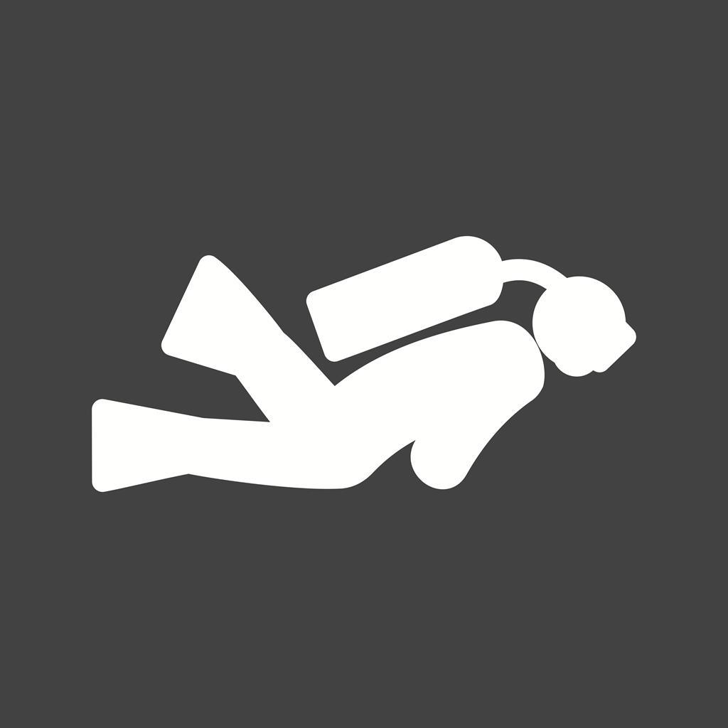 Scuba Diver Glyph Inverted Icon - IconBunny