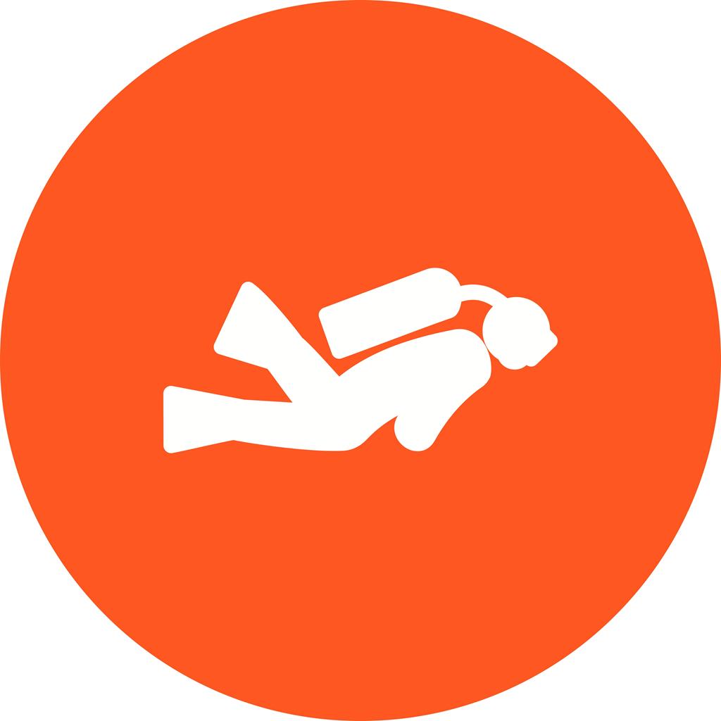 Scuba Diver Flat Round Icon - IconBunny