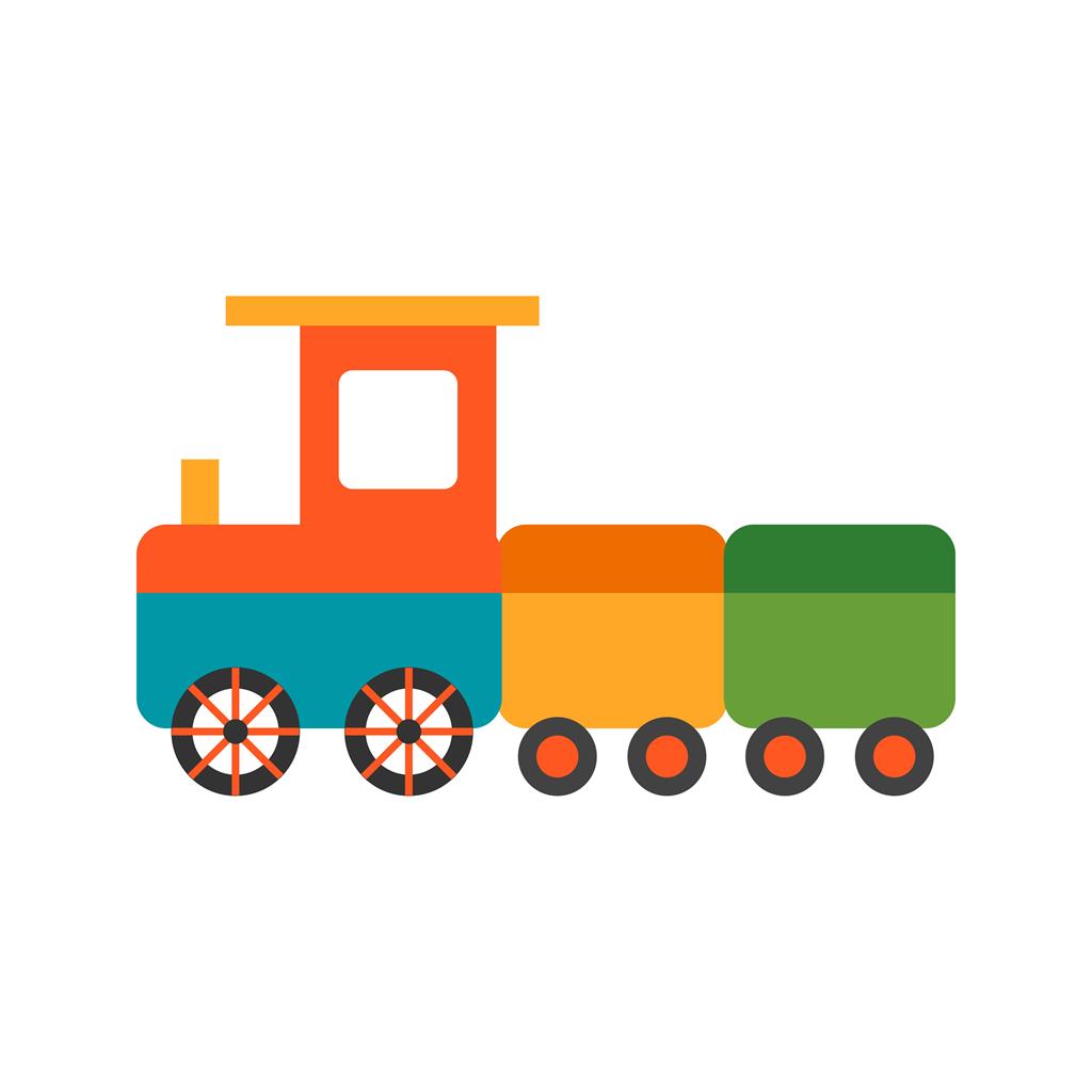 Toy Train Flat Multicolor Icon