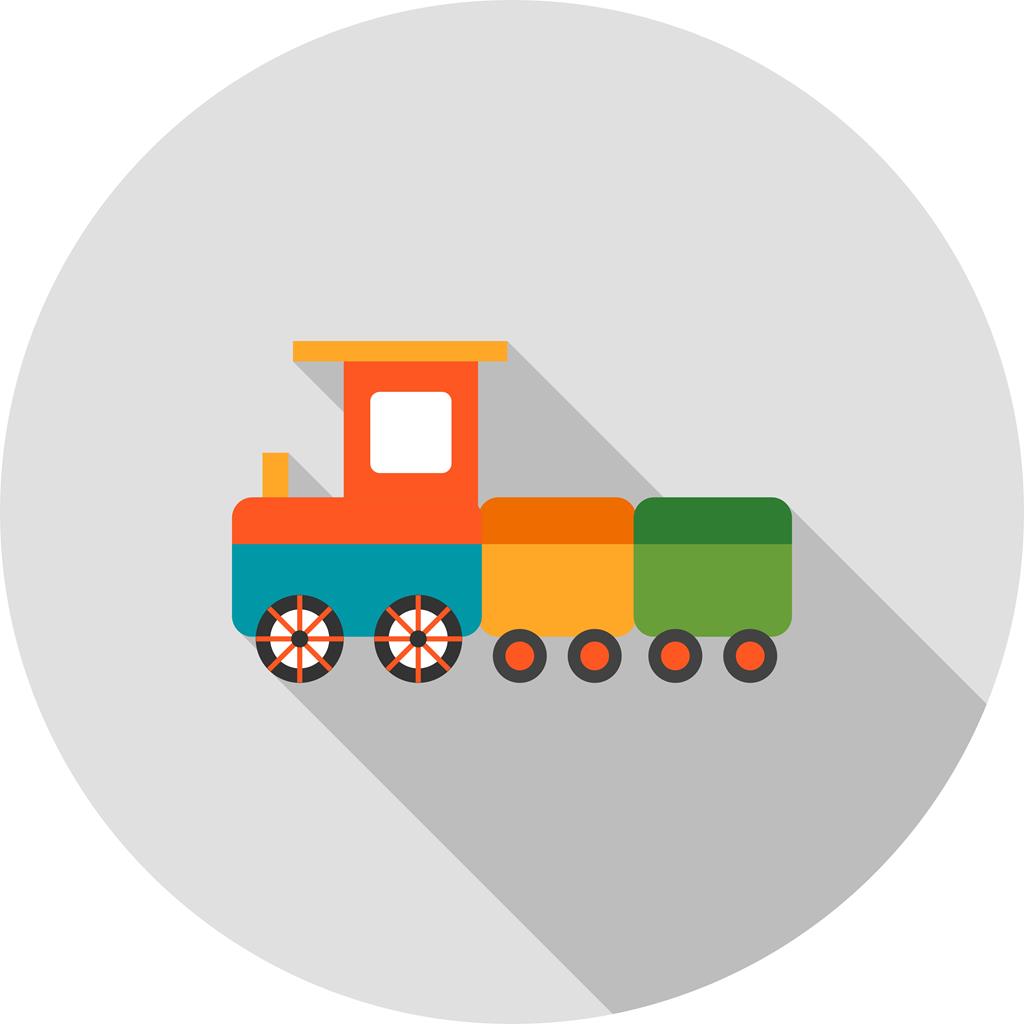 Toy Train Flat Shadowed Icon