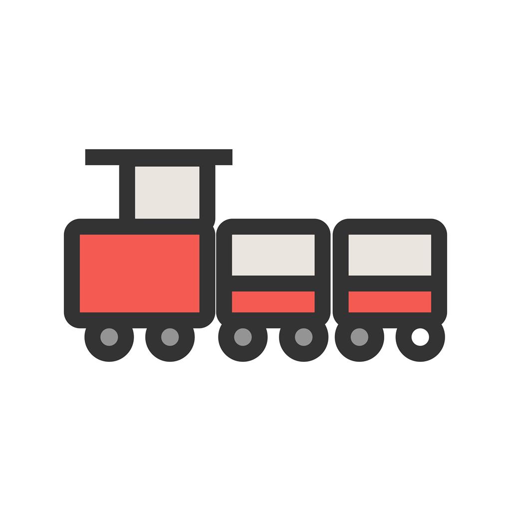 Toy Train Line Filled Icon