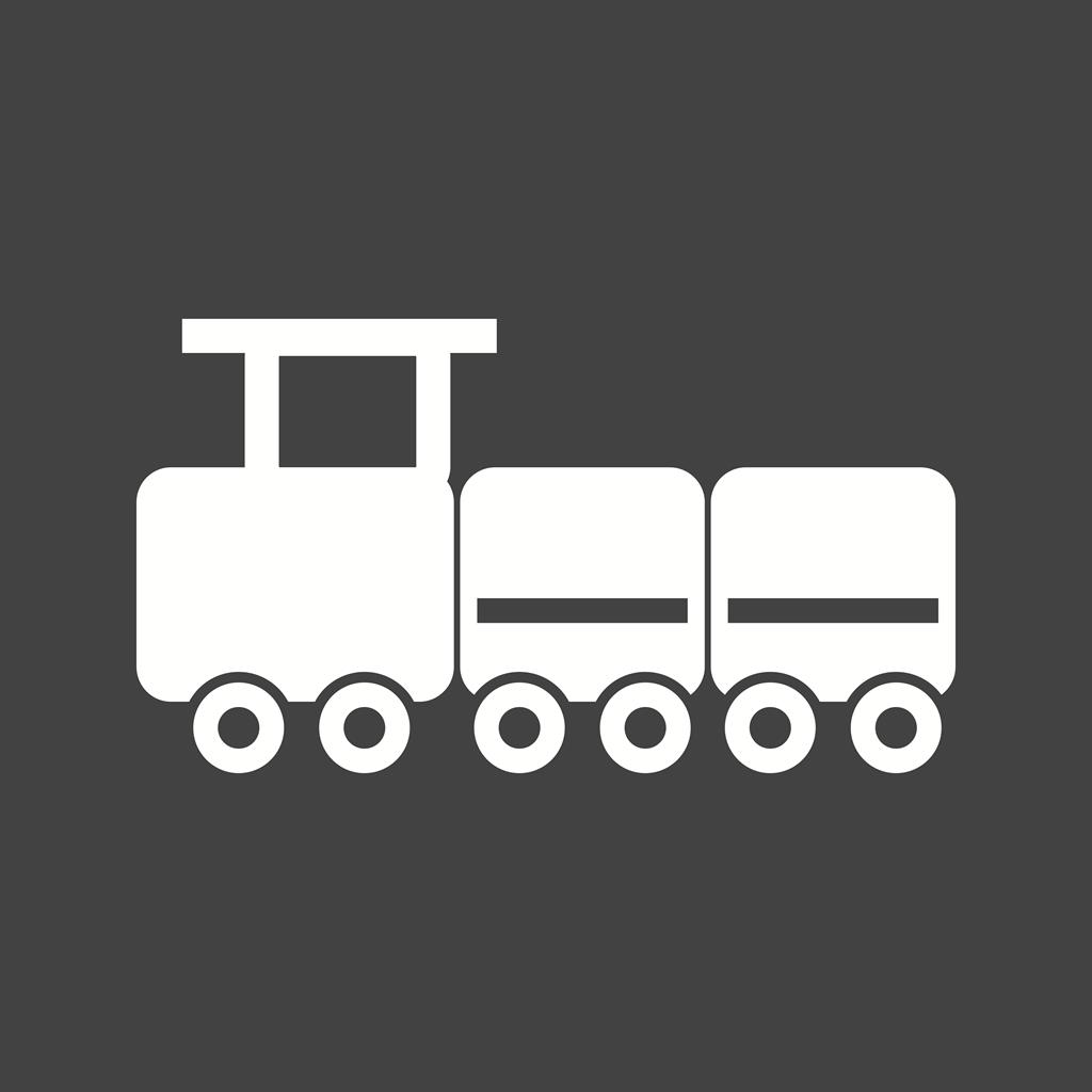 Toy Train Glyph Inverted Icon