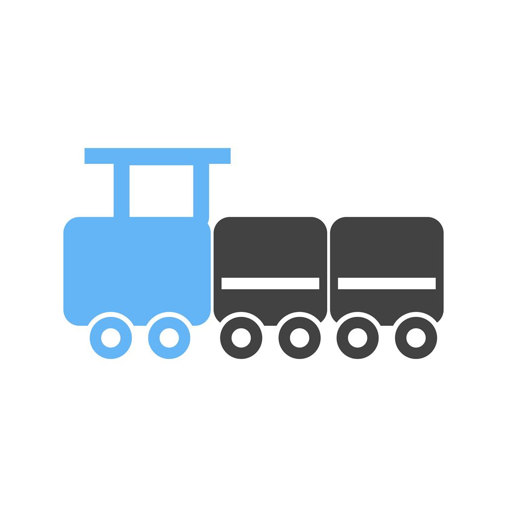 Toy Train Blue Black Icon